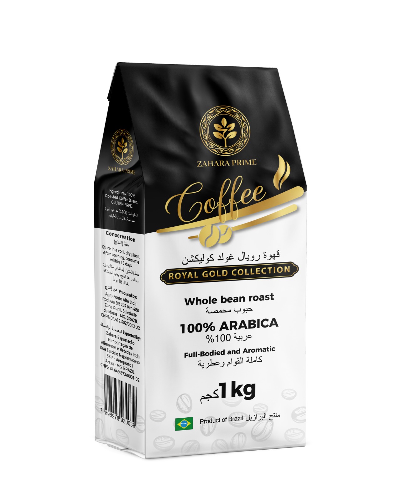 Zahara Prime Coffee Royal Gold Collection torrado em grãos 1kg